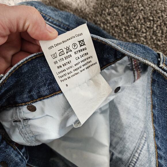 Mavi Jeans Mens 34X33 (Tag 36X34) Blue Wide Leg Max Denim Pants Casual - Picture 4 of 13